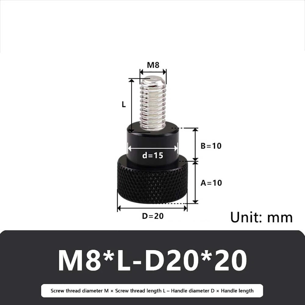 M6 M10 Knurled Thumb Screws Hand Grip Knob Bolt Stainless Steel & Aluminum Alloy