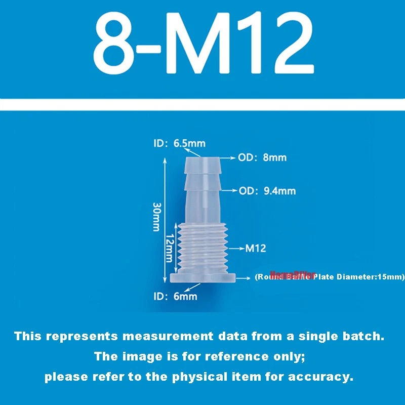 Plastic Barbed Hose Reducer Connector — Straight Thread Joiner for Air & Water Tube