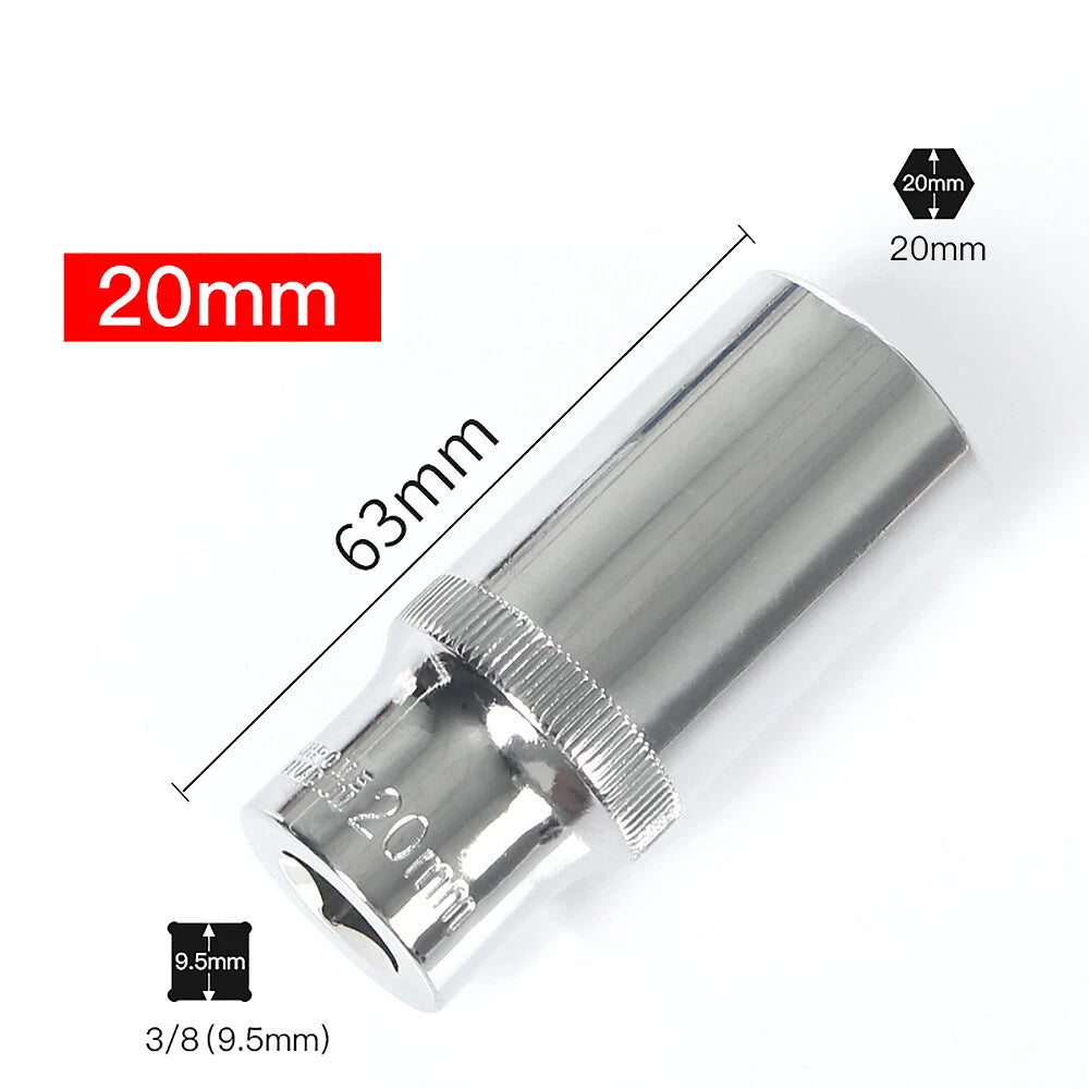 3/8" 6mm-24mm Hex Socket Drive Screwdriver Drill Set Ratchet Wrench Adapter Rod