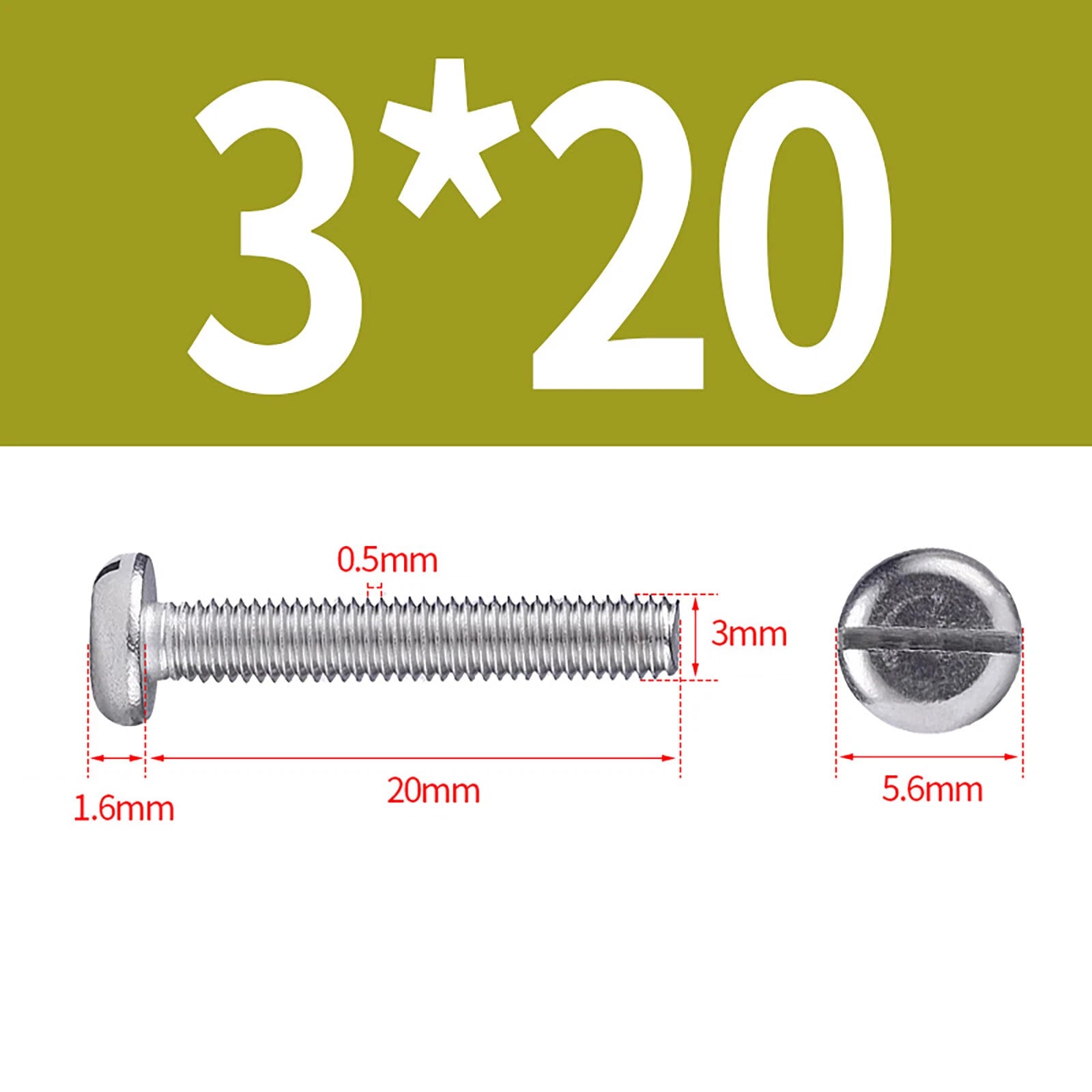 M1.6 to M10 Slotted Cheese Head Machine Screws | A2 Stainless Steel DIN 84