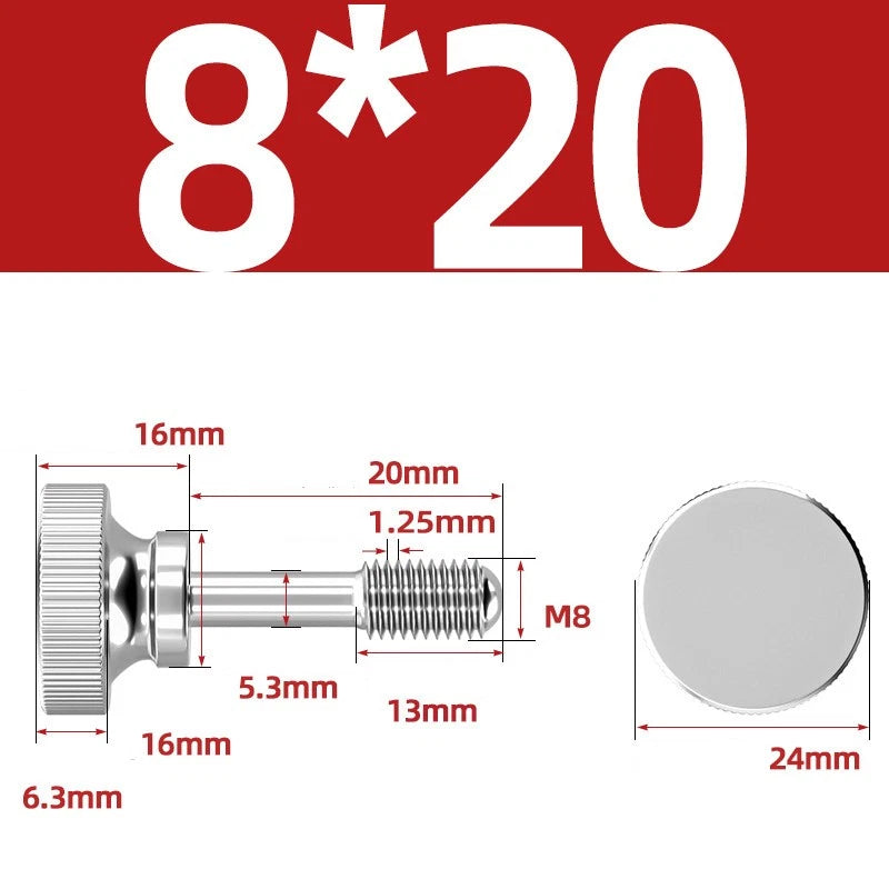Knurled Thumb Screws Stainless Steel — M2 M2.5 M3 M4 M5 M6 M8 M10 Hand Knob Bolts