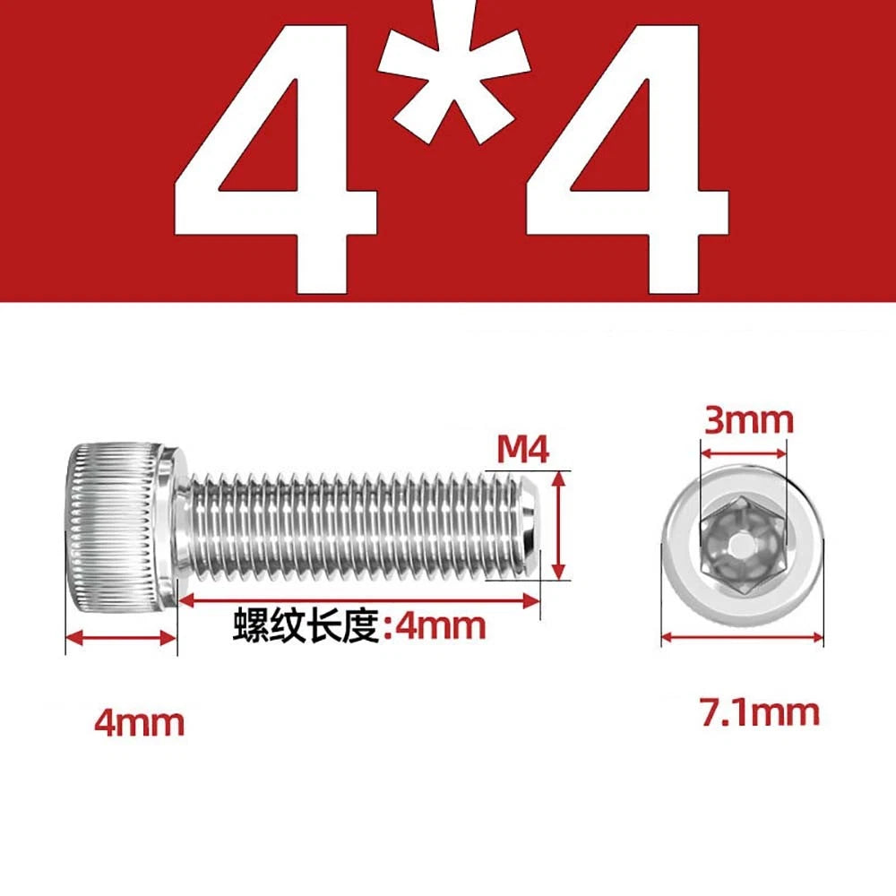 M3 M4 M5 Socket Head Cap Screws – A2 Stainless Steel, High Strength & Corrosion Resistant