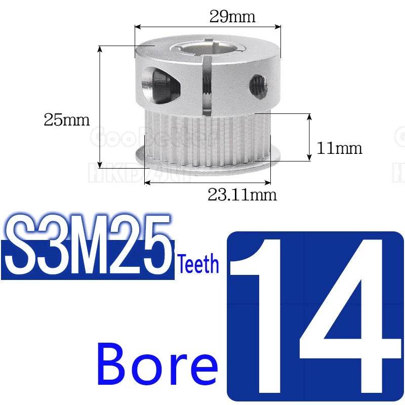 S3M Timing Pulley Belt Synchronous Wheel Gear 3D Printer Bore 5-15mm 20-28 Teeth
