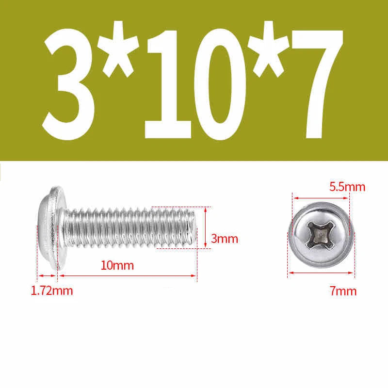 Phillips Flanged Pan Head Machine Screws – 304 / 316 Stainless Steel, Built‑in Washer (3–60mm Lengths)