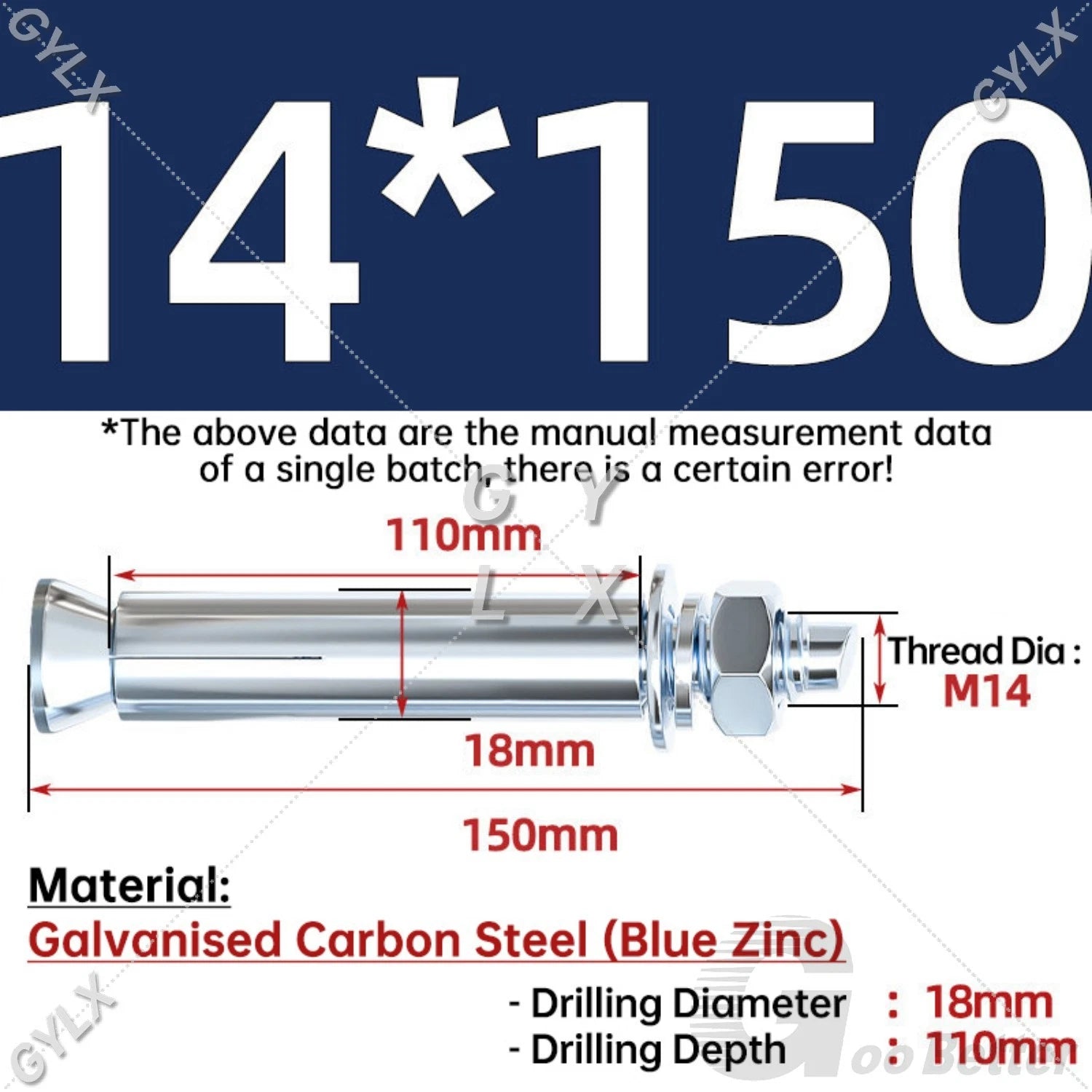 Concrete Expansion Bolts Wall Anchor Screws — M6 to M20 | Stainless Steel & Zinc Plated