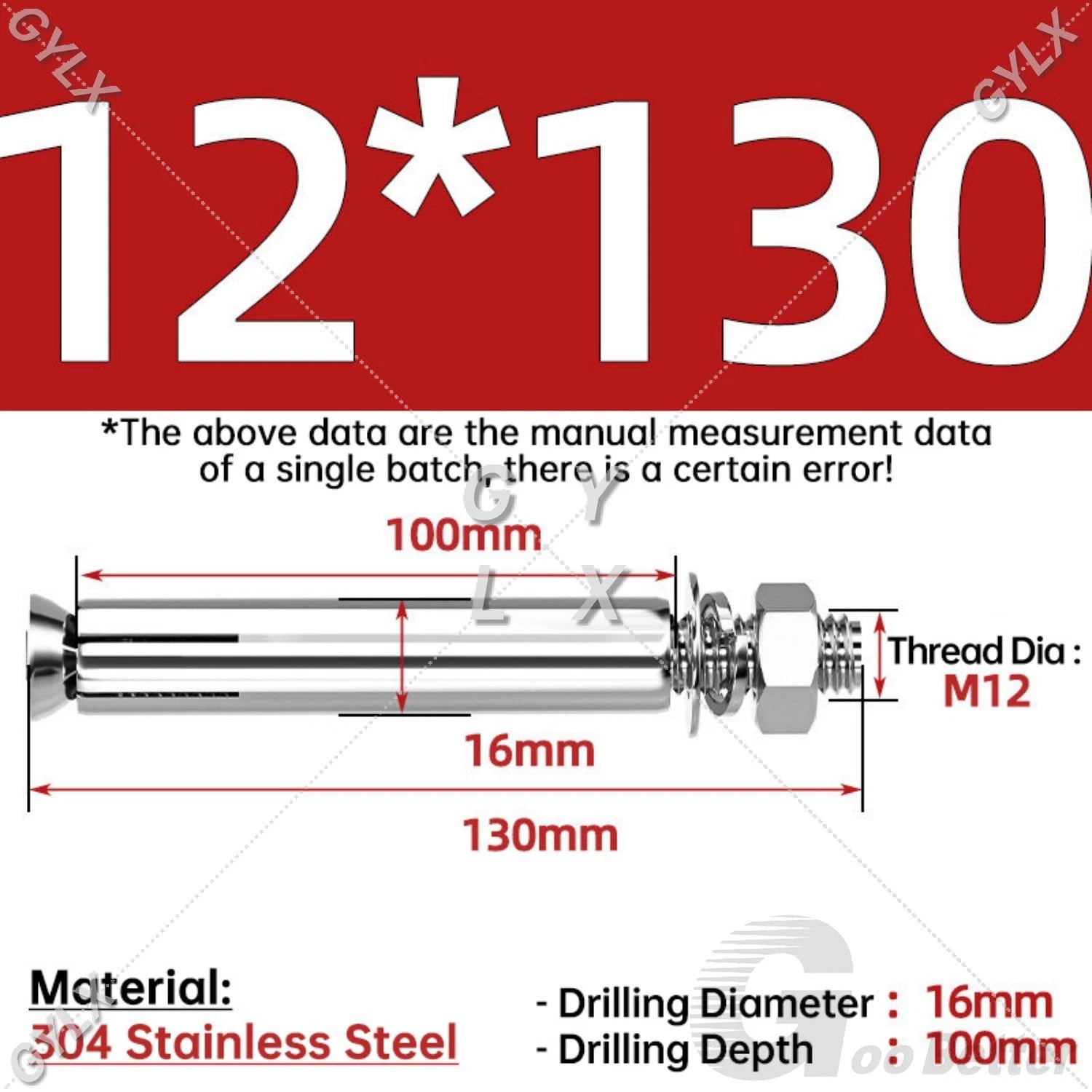 Concrete Expansion Bolts Wall Anchor Screws — M6 to M20 | Stainless Steel & Zinc Plated