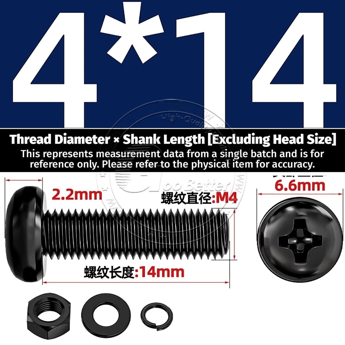 Black Phillips Pan Head Machine Screws with Washers — Metric M2 to M6 - HomeDIYer