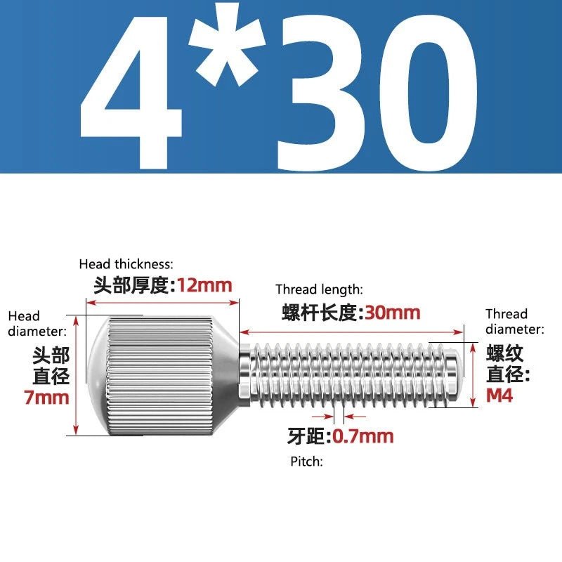 A2 Stainless Steel Knurled Thumb Screws – Small Head, Hand Tighten Fasteners (M2 to M8) - HomeDIYer