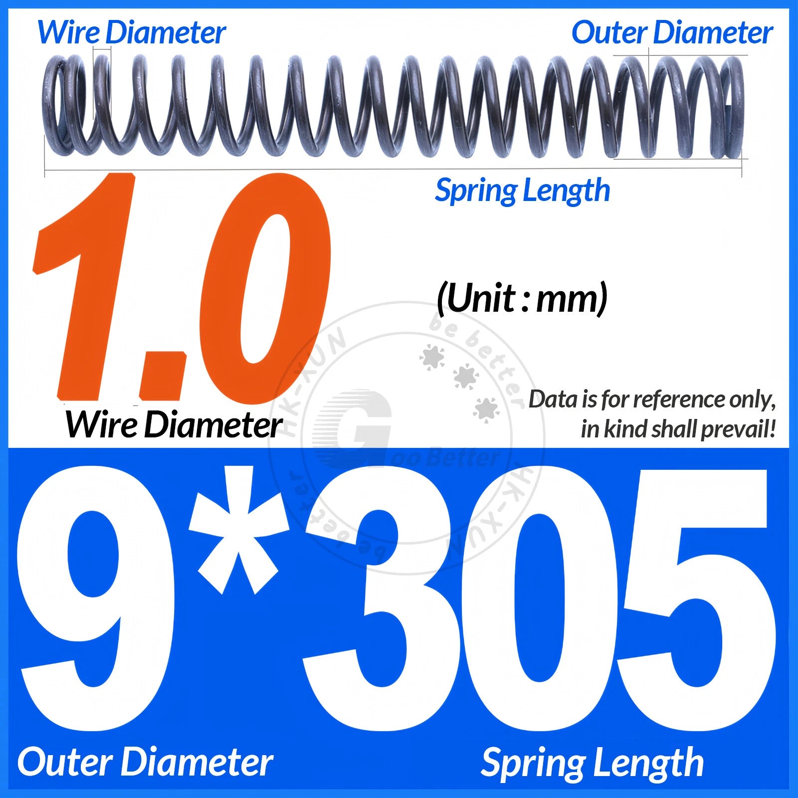 Length 305mm Compression Spring Pressure Springs OD 3-60mm Wire Dia 0.3mm-6.0mm