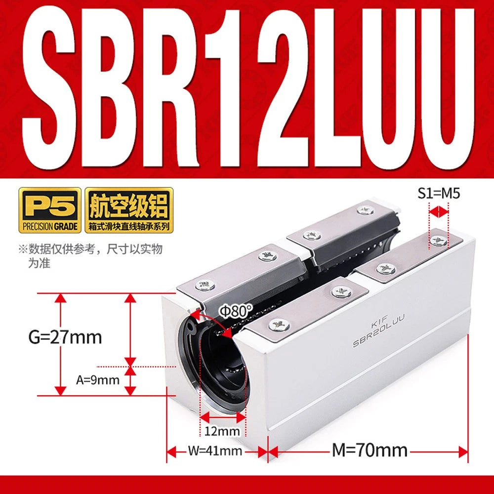 SCS/SBR/TBR/SC-VUU Linear Motion Ball Bearings Diameter 8~60mm Slide Bushing CNC