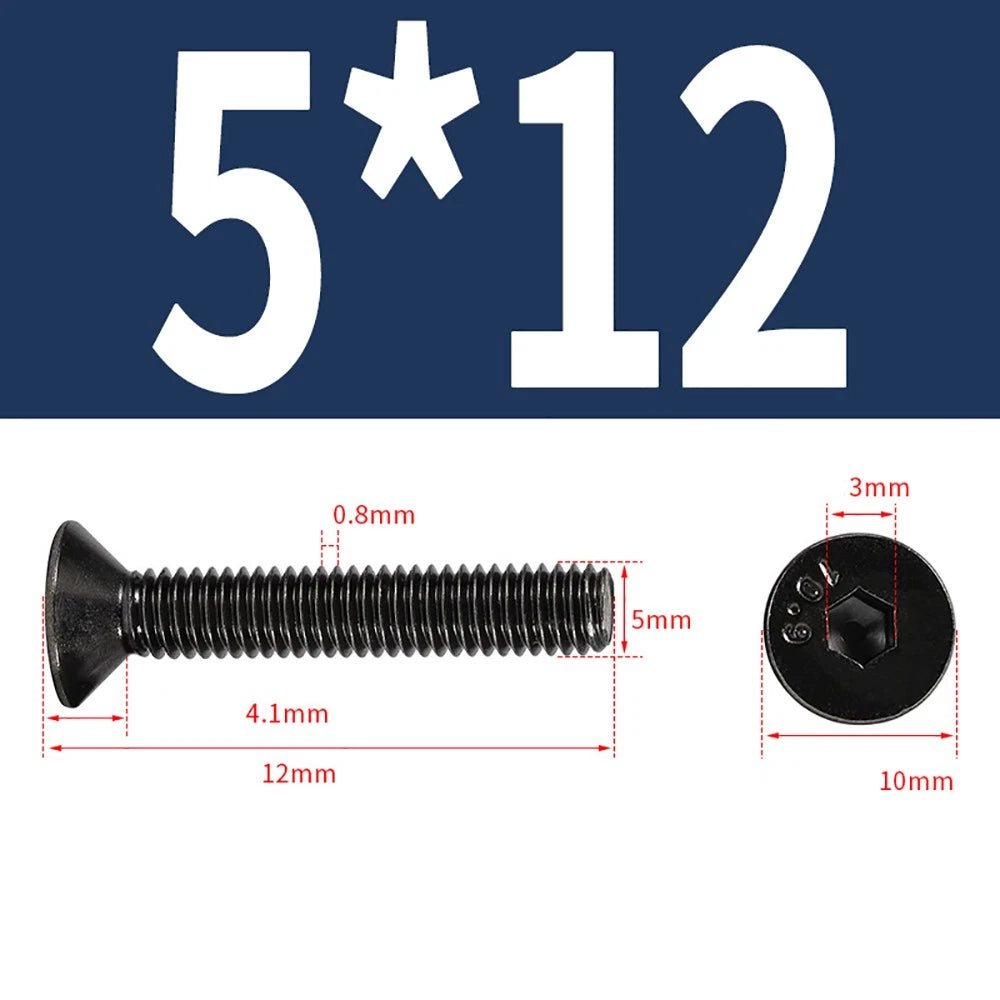 M2-M6 Countersunk Socket Head Cap Screws – Grade 10.9 Alloy Steel
