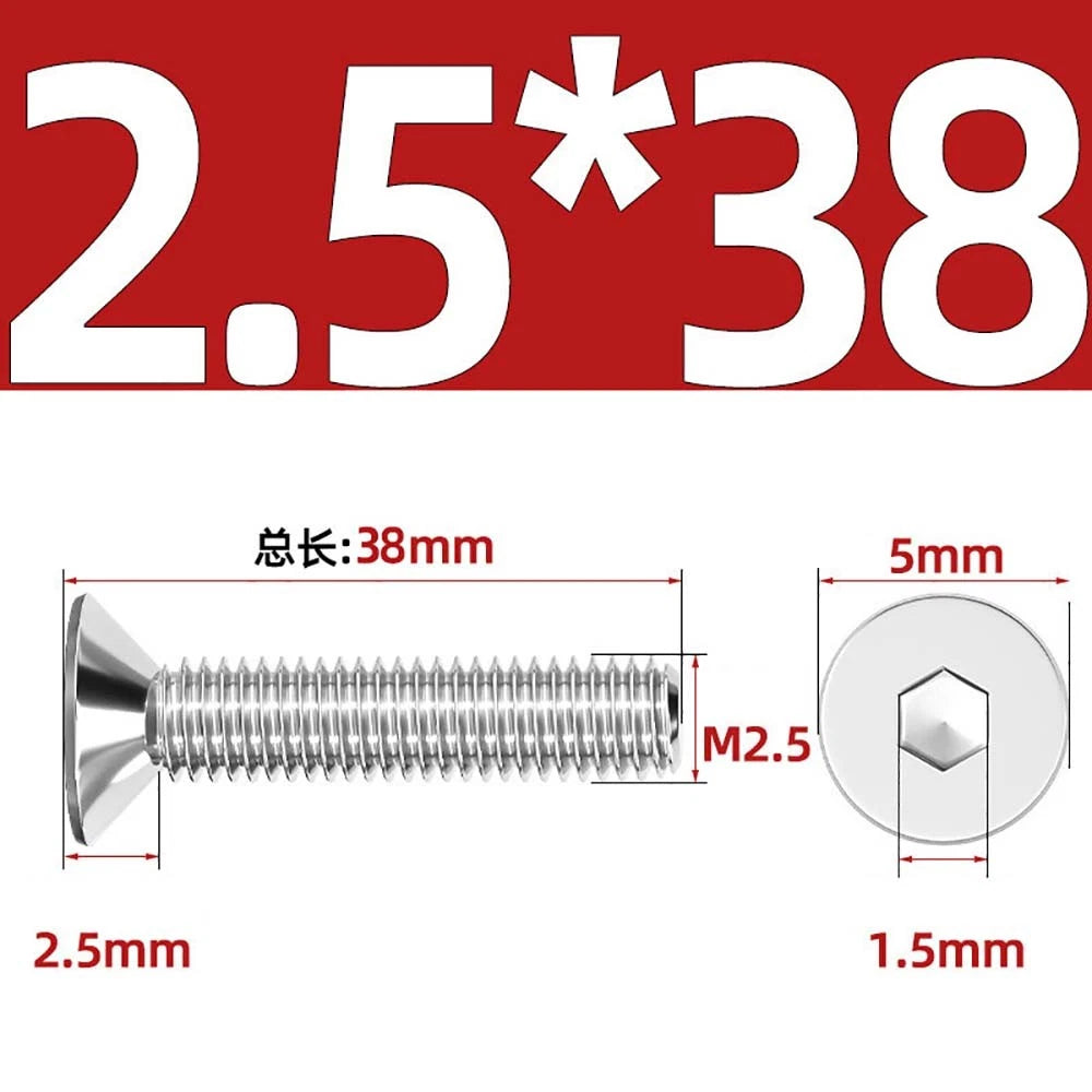 Countersunk Hex Socket Screws – A2 Stainless Steel, M2 to M16, DIN 7991, Fully Threaded