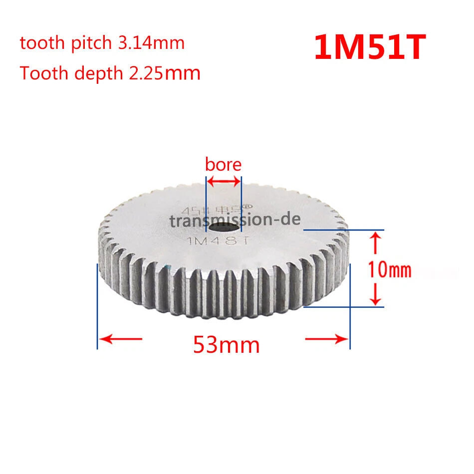 1 Mod 45# Steel Spur Gears Pinion Gear Thickness 10mm 12-160 Teeth For 3D CNC