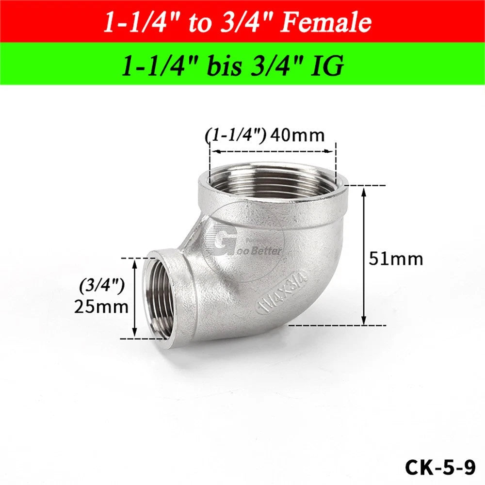 A2 Stainless Steel BSP Reducer Elbow Pipe Fittings | 1/8" to 4" Male Female