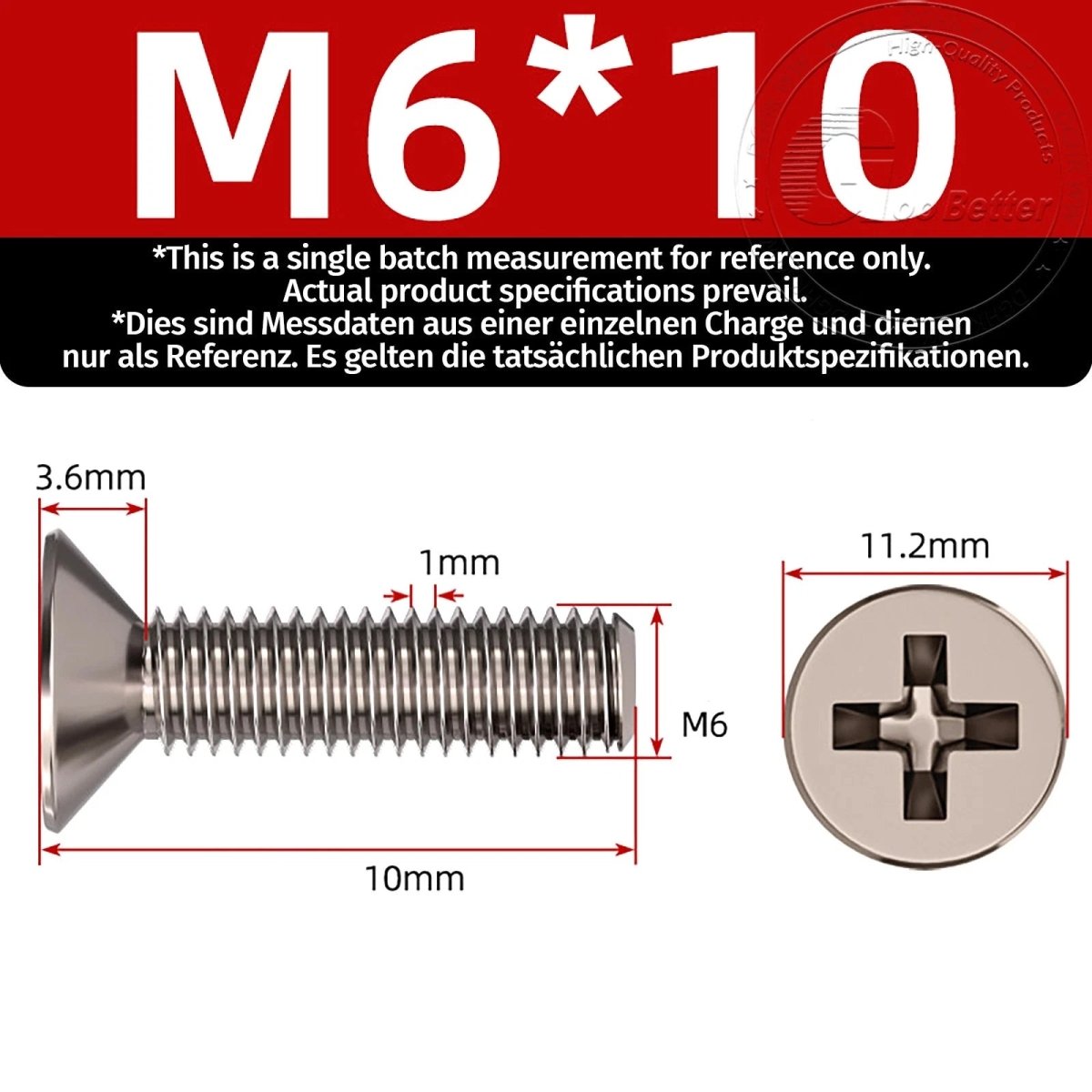 Titanium Phillips Flat Head Machine Screws — GR2 Countersunk, M2 to M8 - HomeDIYer