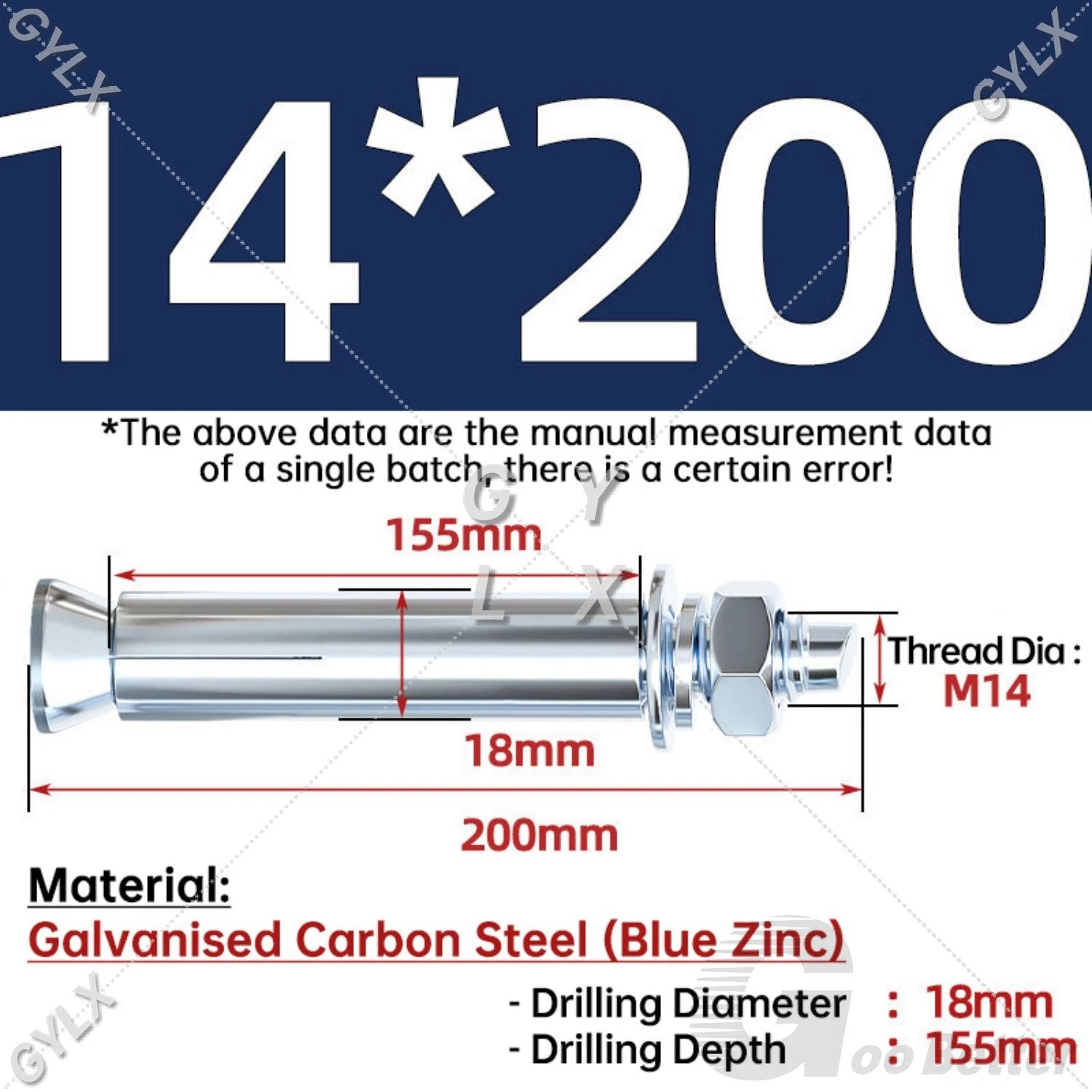 Concrete Expansion Bolts Wall Anchor Screws — M6 to M20 | Stainless Steel & Zinc Plated