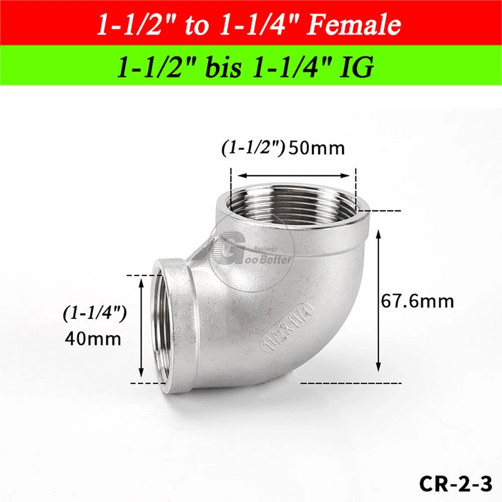 A2 Stainless Steel BSP Reducer Elbow Pipe Fittings | 1/8" to 4" Male Female