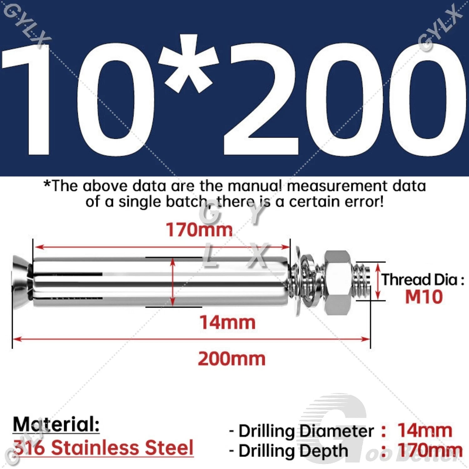 Concrete Expansion Bolts Wall Anchor Screws — M6 to M20 | Stainless Steel & Zinc Plated