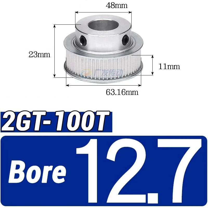 GT2 Timing Belt Pulley 16-100 Teeth 6-10mm Teeth Width Bore 3mm-25mm For 3D