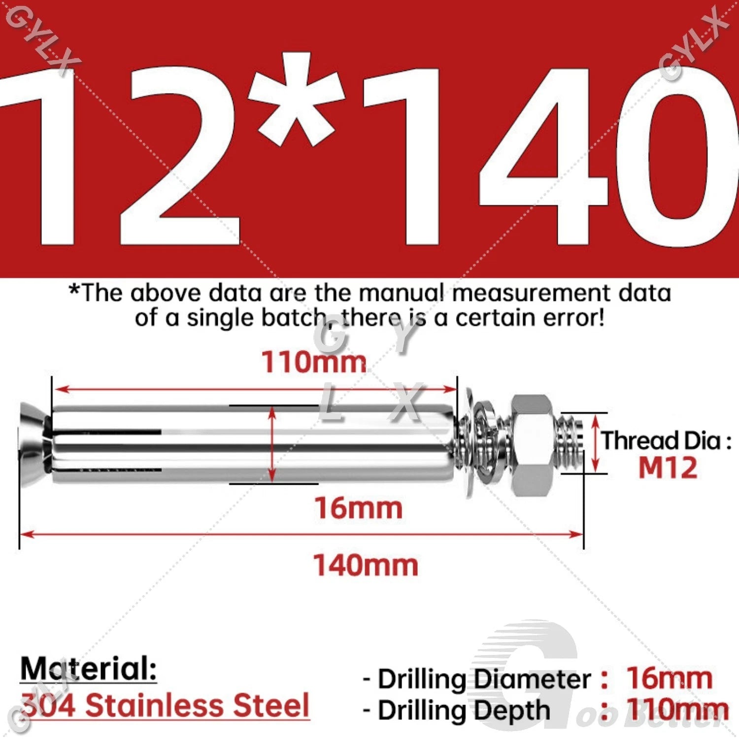 Concrete Expansion Bolts Wall Anchor Screws — M6 to M20 | Stainless Steel & Zinc Plated