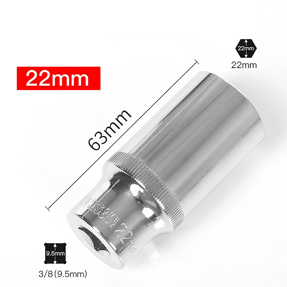 3/8" 6mm-24mm Hex Socket Drive Screwdriver Drill Set Ratchet Wrench Adapter Rod