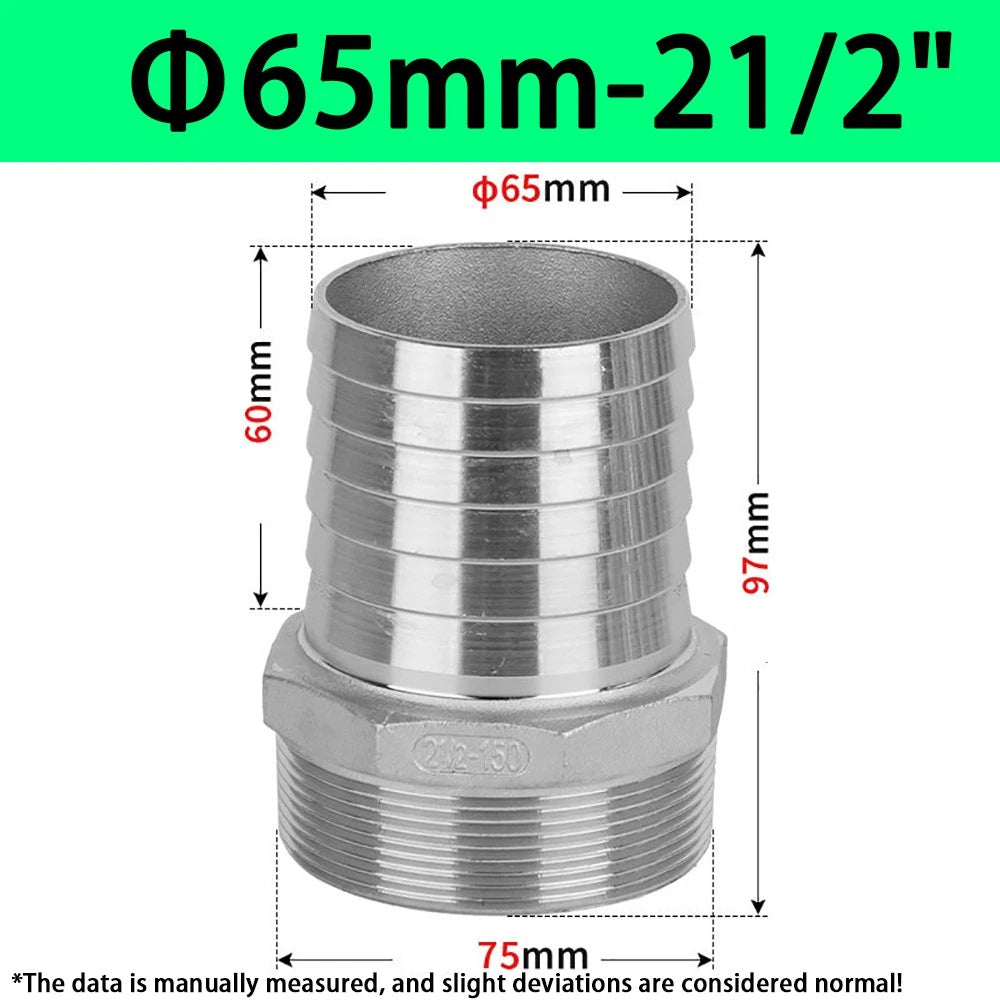 Male NPT Hose Barb Adapter Fittings – 316L Stainless Steel