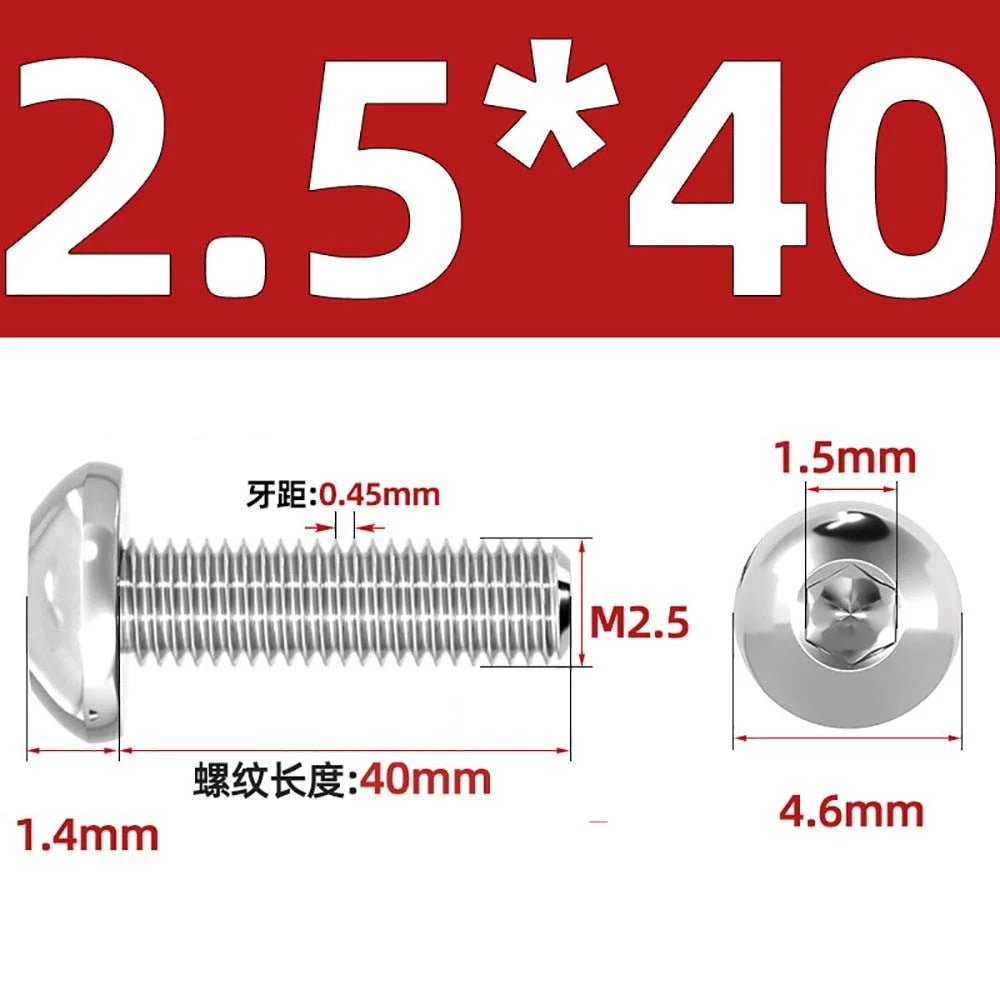 M1.6–M5 A2 Stainless Steel Button Head Socket Cap Screws – Round Pan Head, Hex Drive, Fully Threaded