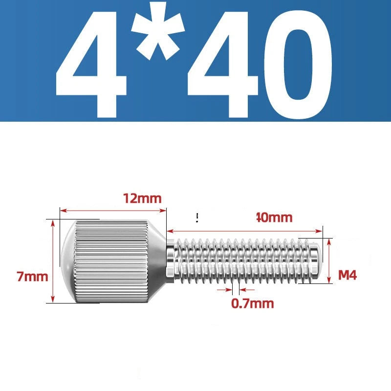 Knurled Thumb Screws – 304 Stainless Steel Small Head Thumbscrew Bolts M2–M8