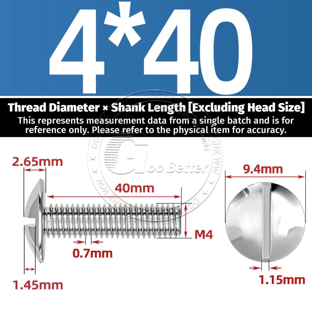 A2 Stainless Steel Mushroom Head Slotted Machine Screws — M2 to M8, Multiple Lengths - HomeDIYer