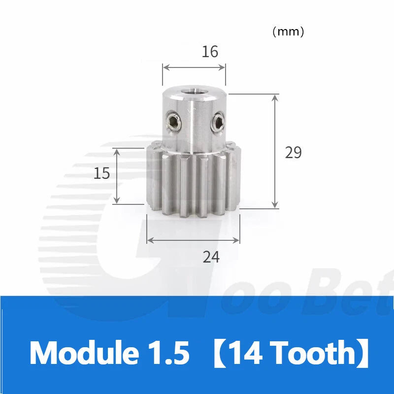 Mod 0.5 1 1.5 2 Precision Spur Gear Stainless Steel with Hub 12 Tooth - 60 Tooth