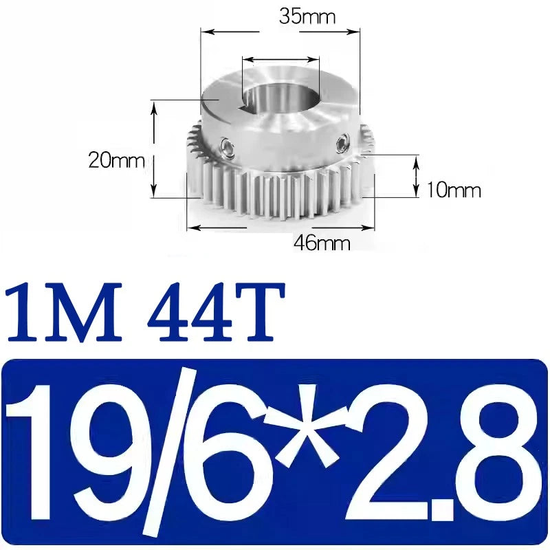 Spur Gears 1M Transmission Gear With Step Stainless Steel Motor Gear 32~50 Teeth