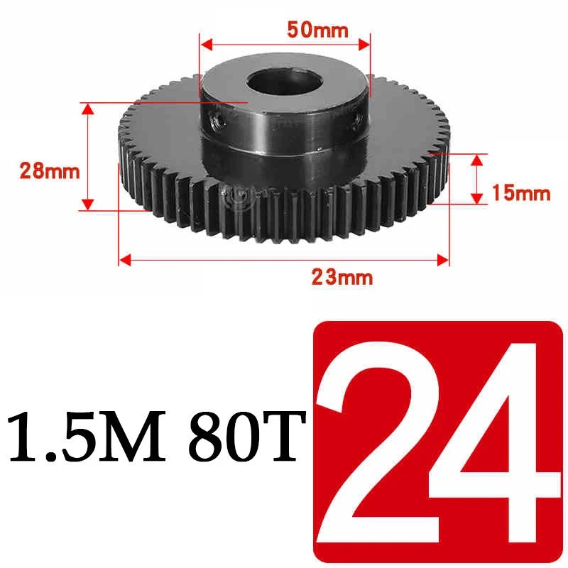 Spur Gears 1.5 Mod Transmission Gear With Step 45#Steel Pinion Motor Gear 30/80T