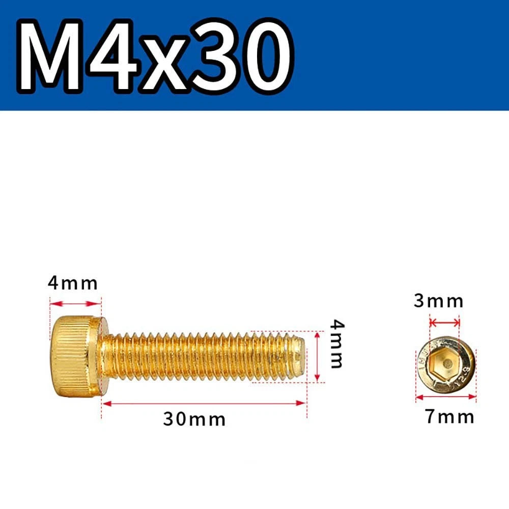 Titanium‑Coated Socket Head Cap Screws – Carbon Steel, M2 to M5, Fully Threaded