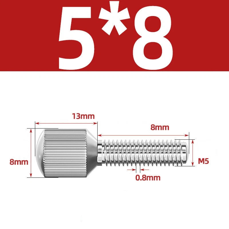 Knurled Thumb Screws – 304 Stainless Steel Small Head Thumbscrew Bolts M2–M8