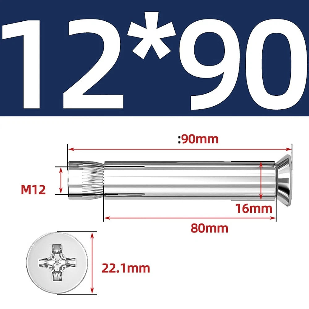 Sleeve Anchor Countersunk Phillips Expansion Bolts M6–M12 | 304/201 SS & Zinc