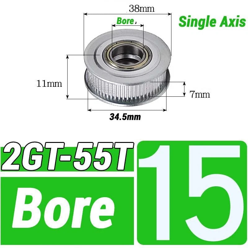 GT2 Timing Belt Pulley 16-100 Teeth 6-10mm Teeth Width Bore 3mm-25mm For 3D