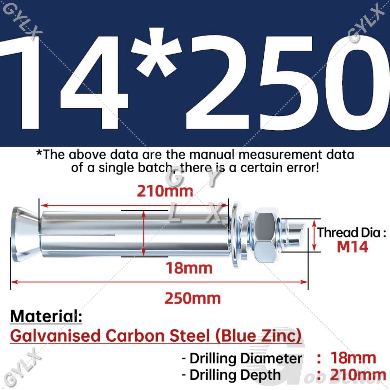 Concrete Expansion Bolts Wall Anchor Screws — M6 to M20 | Stainless Steel & Zinc Plated