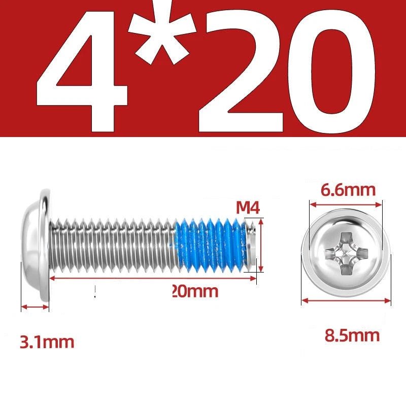 A2 Stainless Steel Phillips Flanged Button Head Machine Screws — M2 to M6, Built - In Washer Face - HomeDIYer