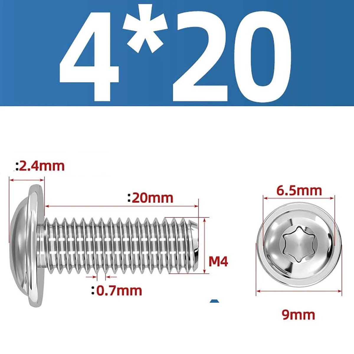 Torx Flanged Button Head Screws — 18 - 8 Stainless Steel, ISO 7380 - 2, M2 to M8 - HomeDIYer