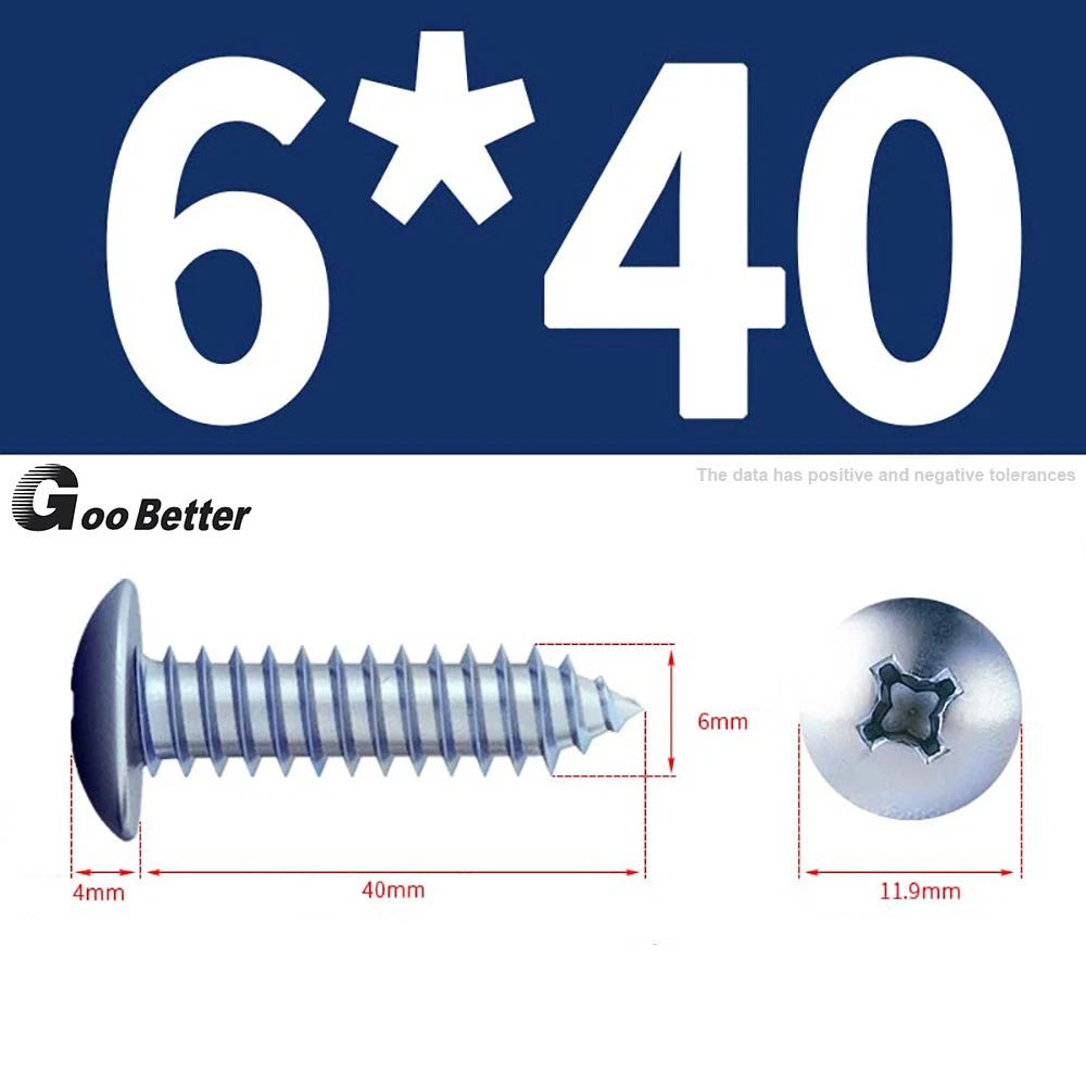 M3 M4 M5 M6 Pan Head Self Tapping Screws – Zinc Plated Carbon Steel