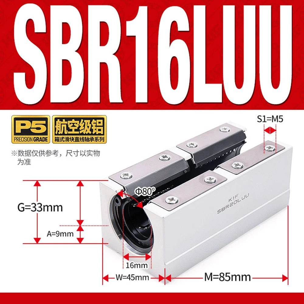 SCS/SBR/TBR/SC-VUU Linear Motion Ball Bearings Diameter 8~60mm Slide Bushing CNC