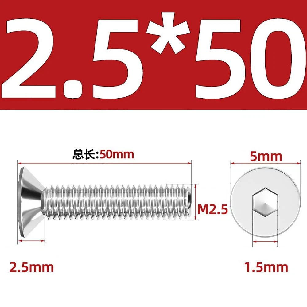 Countersunk Hex Socket Screws – A2 Stainless Steel, M2 to M16, DIN 7991, Fully Threaded