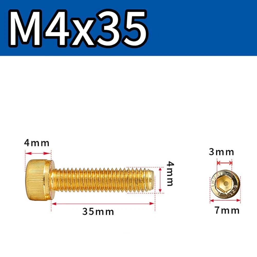 Titanium‑Coated Socket Head Cap Screws – Carbon Steel, M2 to M5, Fully Threaded