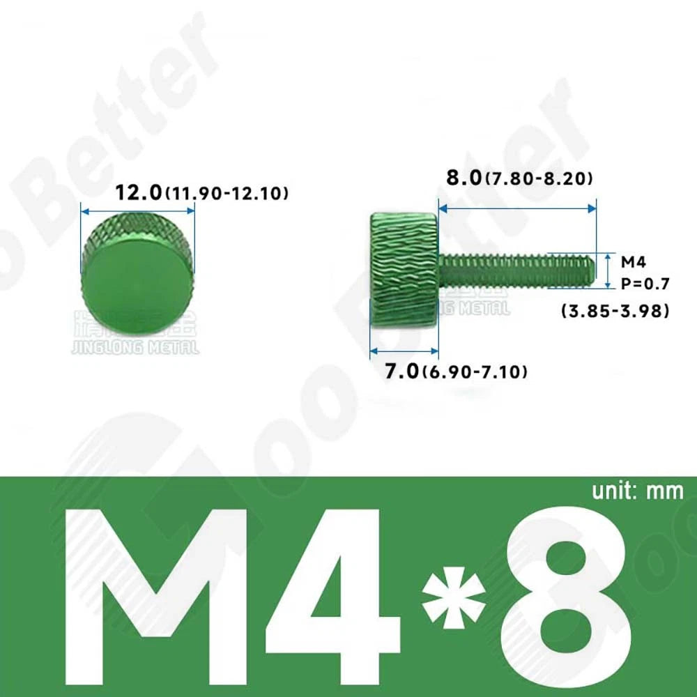 M3 M4 Knurled Thumb Screws – Aluminum Alloy Flat Head Hand Knob Bolts