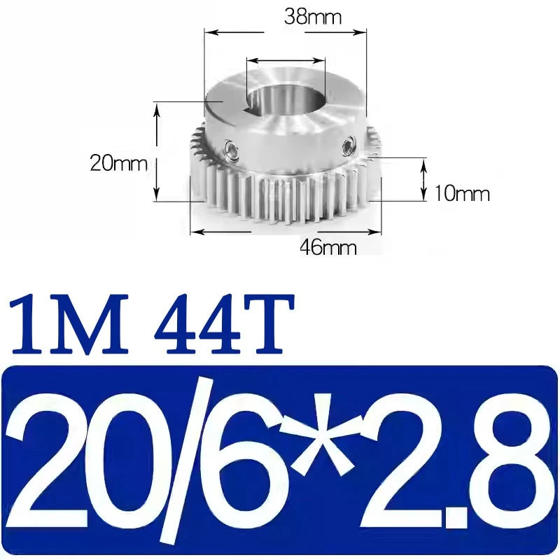 Spur Gears 1M Transmission Gear With Step Stainless Steel Motor Gear 32~50 Teeth