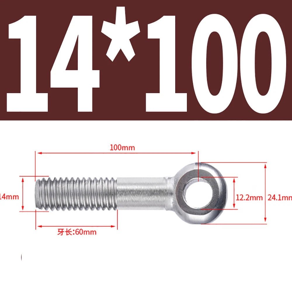 M5 - M24 A2 304 Stainless Steel Partially Threaded Forged Eye Bolts with Rings for Wire Rope & Hanging - HomeDIYer