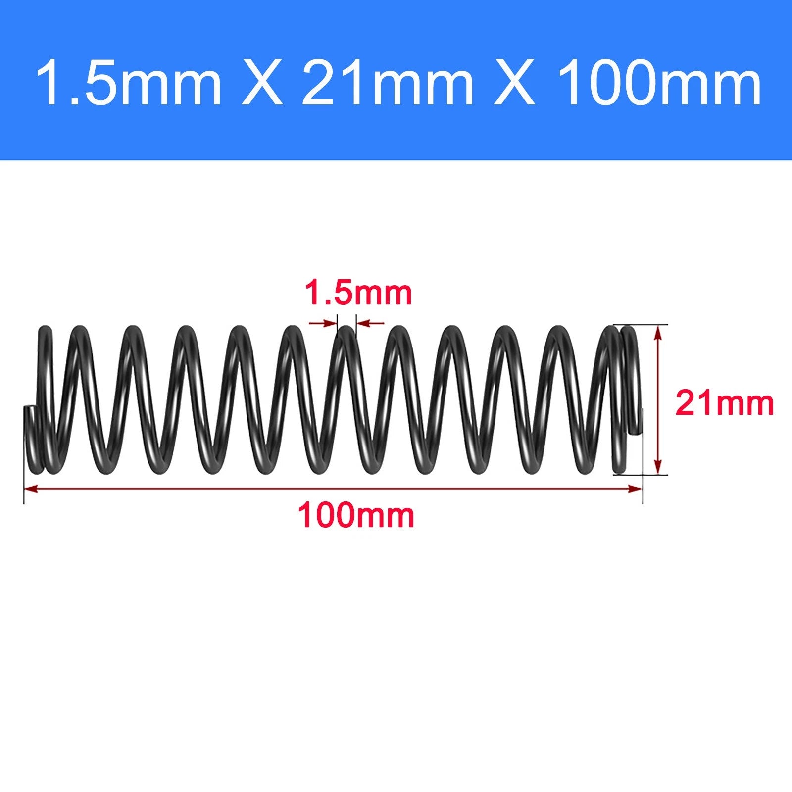 Spring Steel Compression Spring Pressure Coil 1.5mm Wire OD 18-25mm 10-150mm DIY