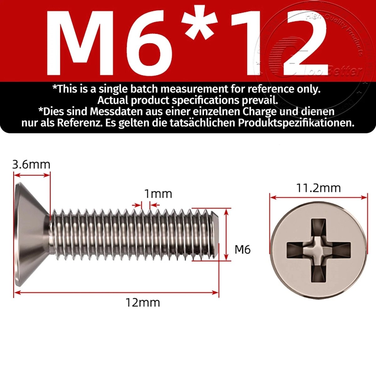 Titanium Phillips Flat Head Machine Screws — GR2 Countersunk, M2 to M8 - HomeDIYer