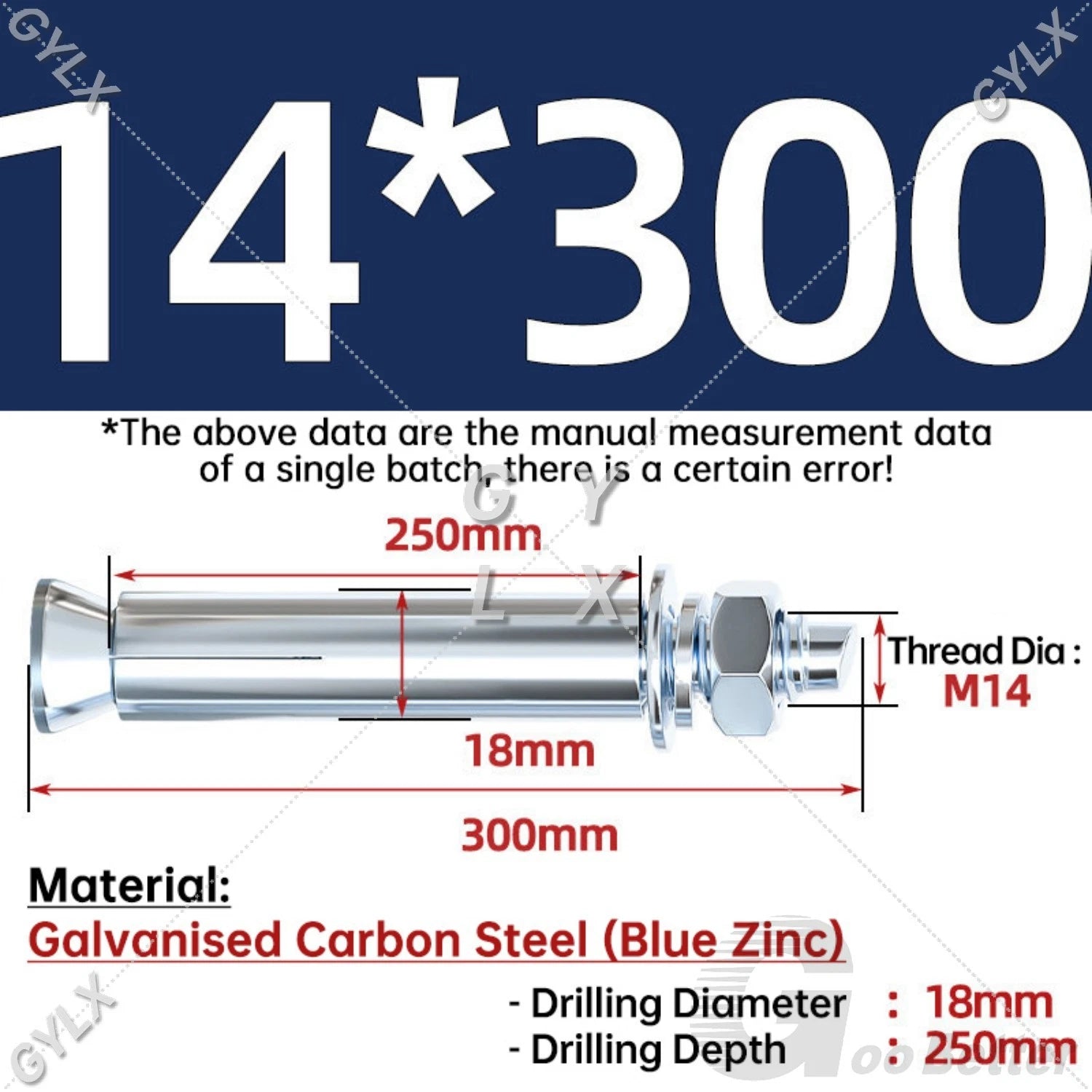 Concrete Expansion Bolts Wall Anchor Screws — M6 to M20 | Stainless Steel & Zinc Plated