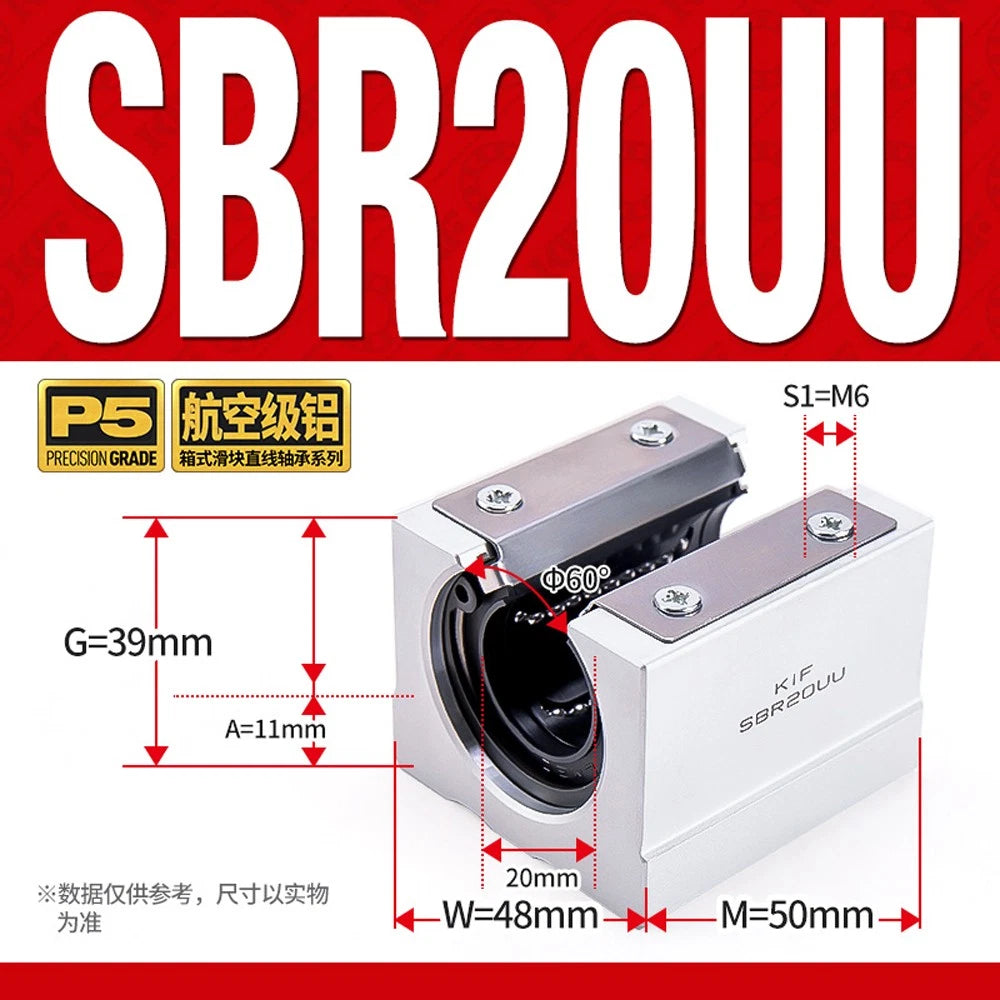 SCS/SBR/TBR/SC-VUU Linear Motion Ball Bearings Diameter 8~60mm Slide Bushing CNC